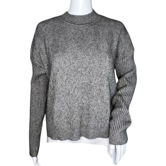 Raya Sweater Womens Large Gray Mock Neck Casual Work Essential Basic Minimalist‎ - Picture 1 of 7